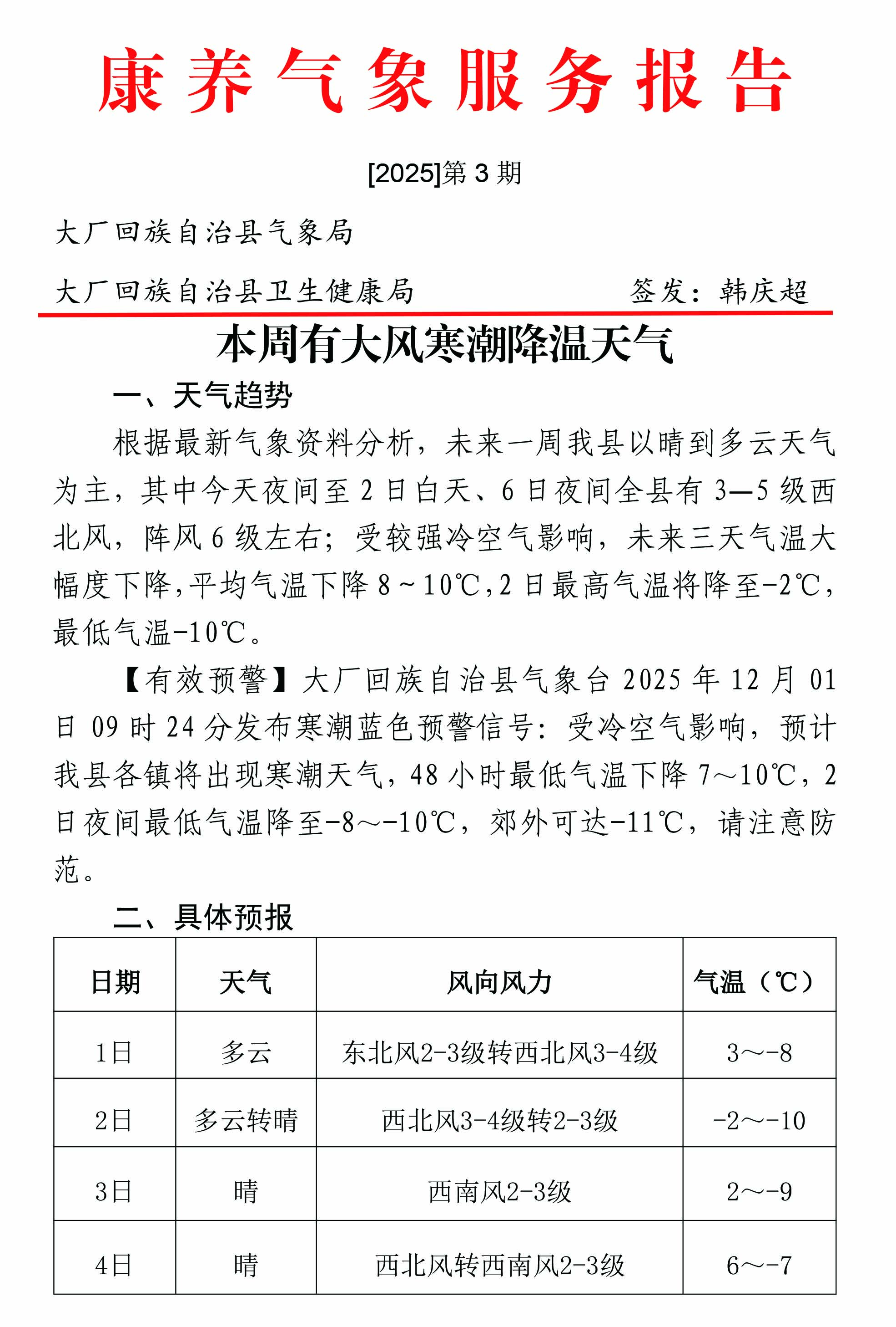 康养气象服务报告